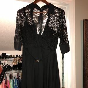 Black lace cocktail dress